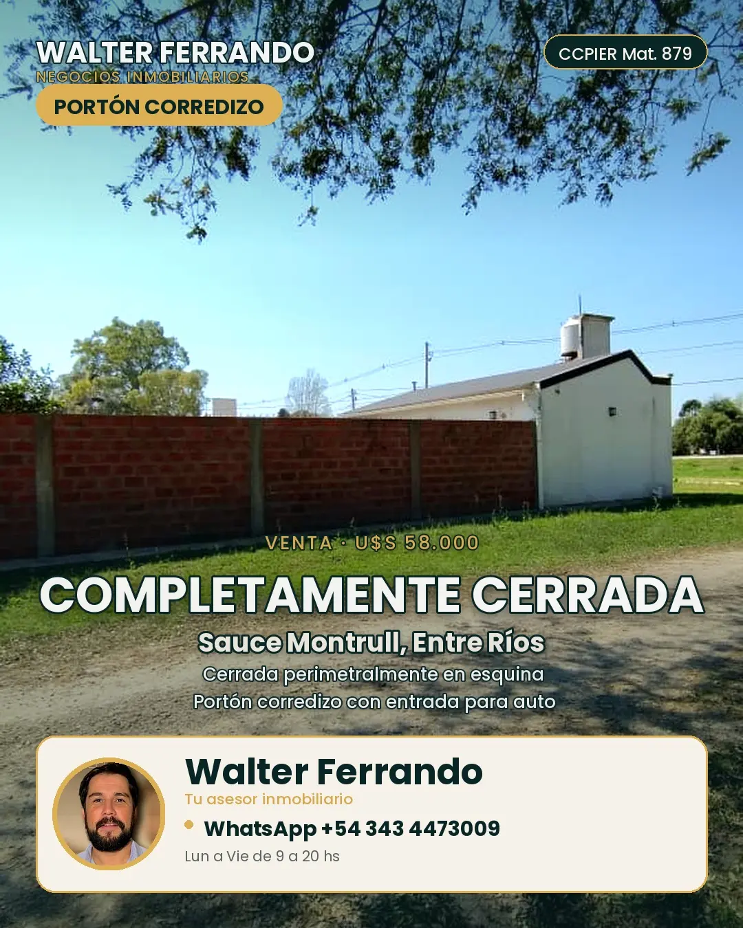 Casa de fin de semana o permanente. Lugar para pileta.
